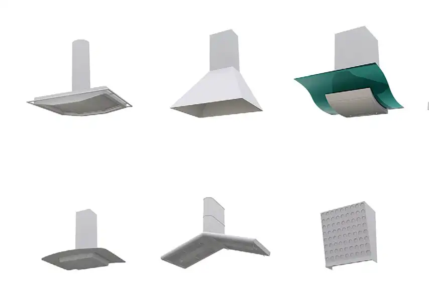 模漾网-134P-现代厨房装饰油烟机煤气炉洗碗机洗菜台储物柜餐桌桌子椅子锅碗刀具-白模-模型合集