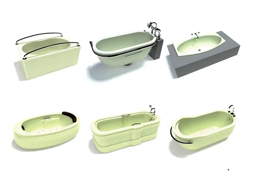 模漾网-124P-卫生间置物架收纳架洗手池水槽异形盆浴缸花洒沐浴头-模型合集