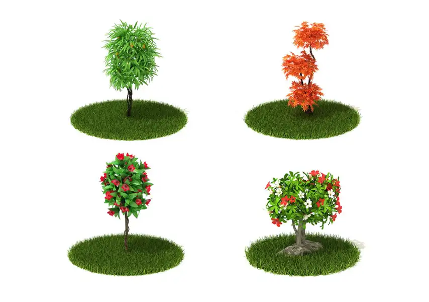 模漾网-65P- 室外园林花草树木灌木花卉-模型合集