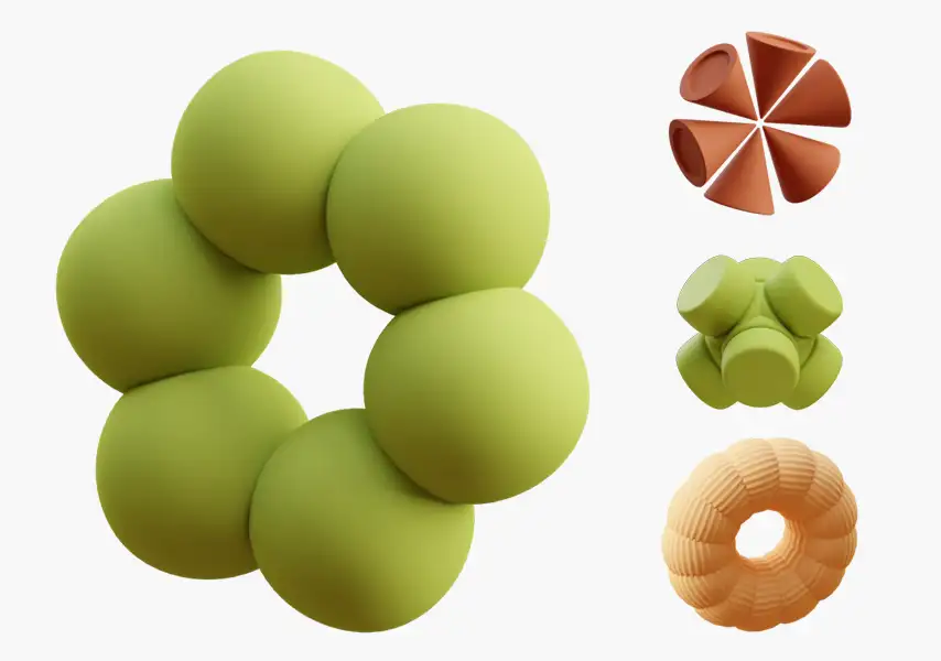 模漾网-15P-几何体解构3D图标-模型合集-3D Icon Pack