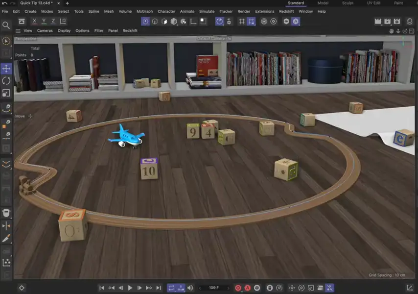 模漾网-Cinema 4D官方教程-如何在 Cinema 4D 中以恒定速度沿样条线为对象设置动画?
