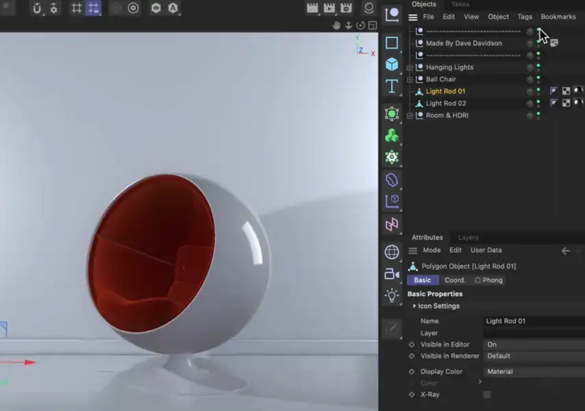模漾网-Cinema 4D官方教程-如何在 Cinema 4D 中一次性调整多个对象的可见性?