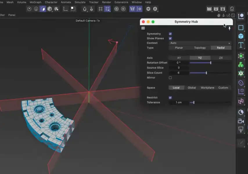 模漾网-Cinema 4D官方教程-如何在Cinema 4D中使用径向对称？