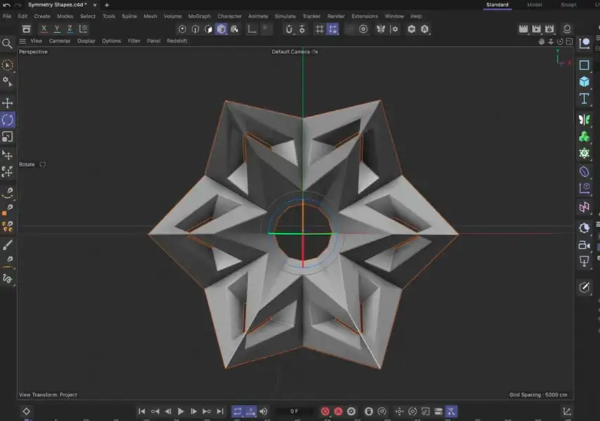 模漾网-Cinema 4D官方教程-如何在Cinema 4D中使用对称创建抽象形状?
