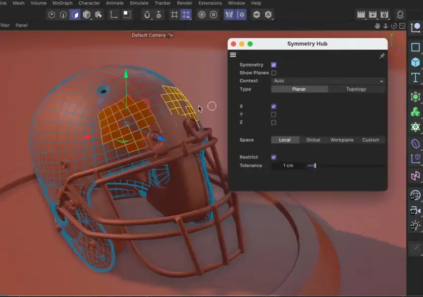 模漾网-Cinema 4D官方教程-如何在Cinema 4D中固定对称集线器？