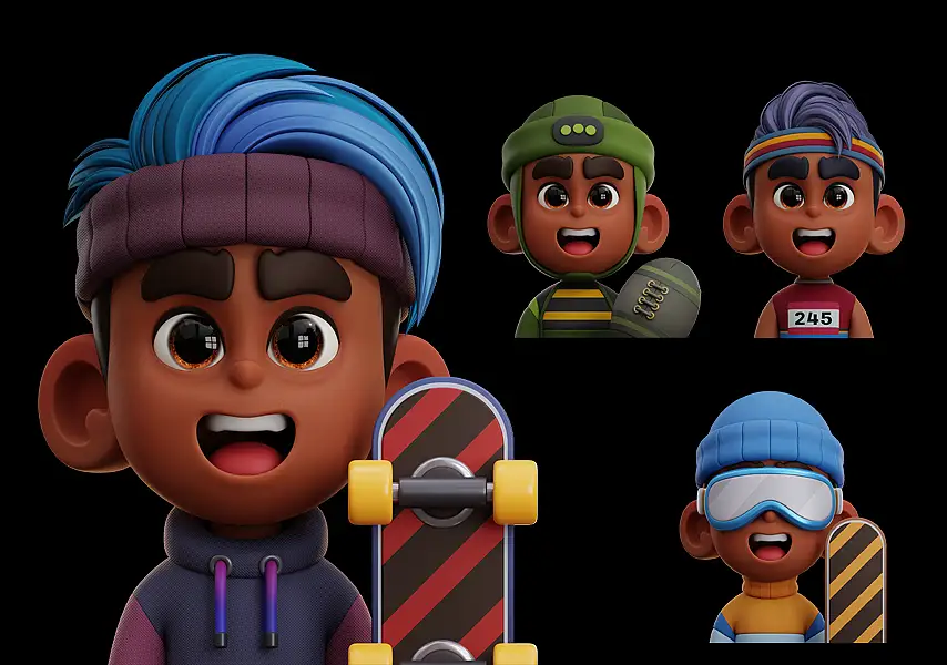 模漾网-4P-生活爱好角色卡通人物-模型合集-Hobbies People VOL.03