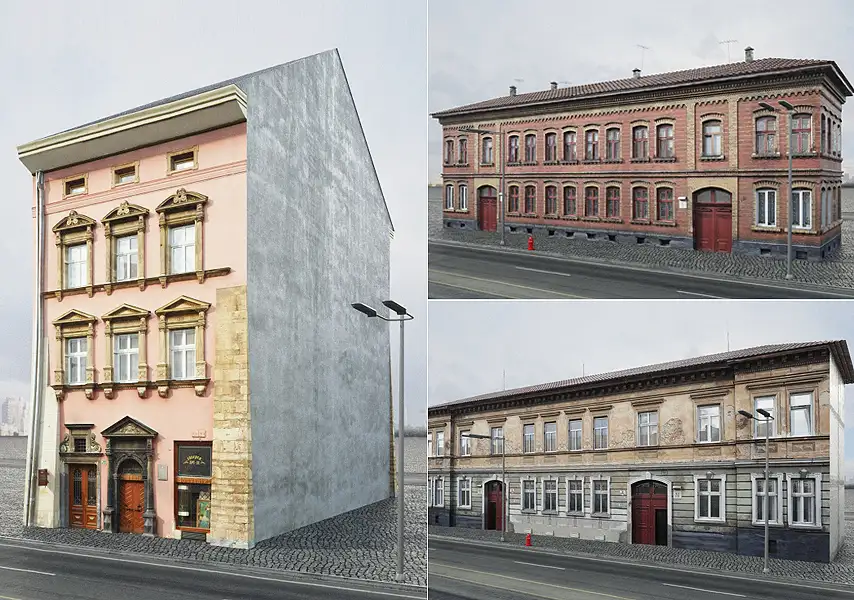 模漾网-24P-欧式古典风格建筑楼房商业街铺外观-模型合集