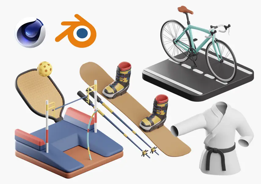 模漾网-20P- 体育运动各类体育项目-模型合集-Sport 3D Icon-Vol.03