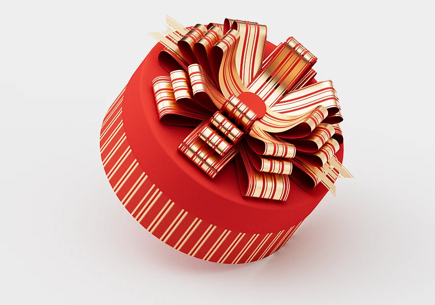 模漾网-1P-喜庆吉祥礼盒包装盒礼物包装模型-Gift_Box_V2