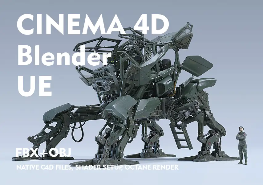 模漾网-25G-科幻赛博朋克机器人-机甲战士-3D模型-Mech Squad Collection