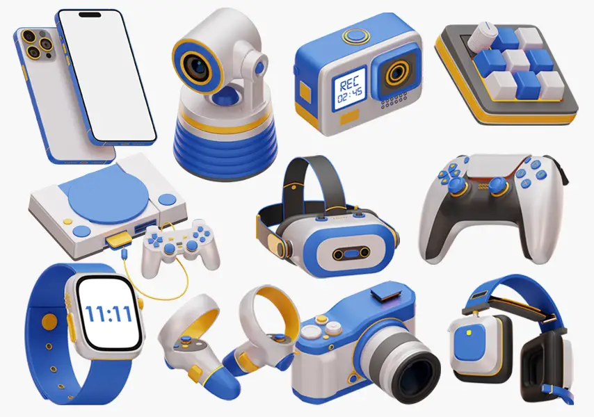 模漾网-31P-科技数码-小工具3D图标包-3D Icon Pack