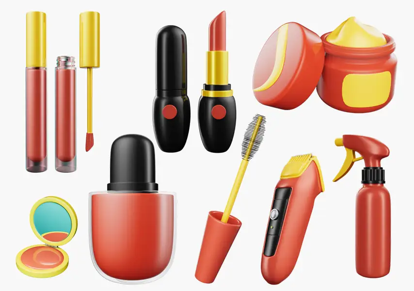 模漾网-22P-化妆品化妆工具-3D图标包-3D Icon Pack