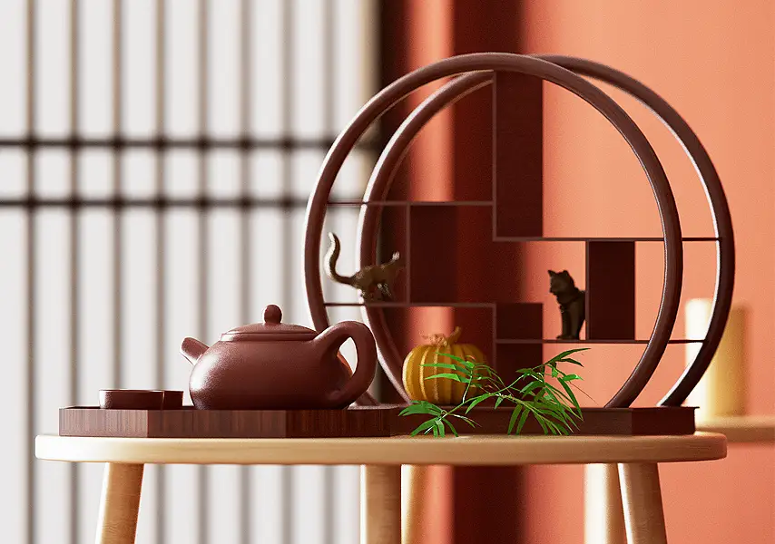 模漾网-1P-国风紫砂壶电商场景-Cinema 4D-工程