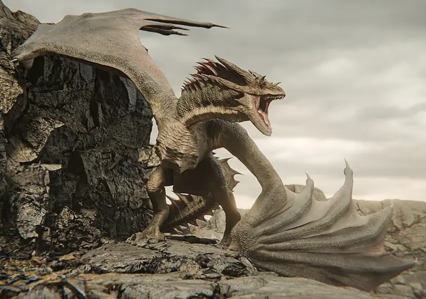 模漾网-1P-双足翼龙西方喷火龙中世纪城堡空战(已绑定)-3D模型