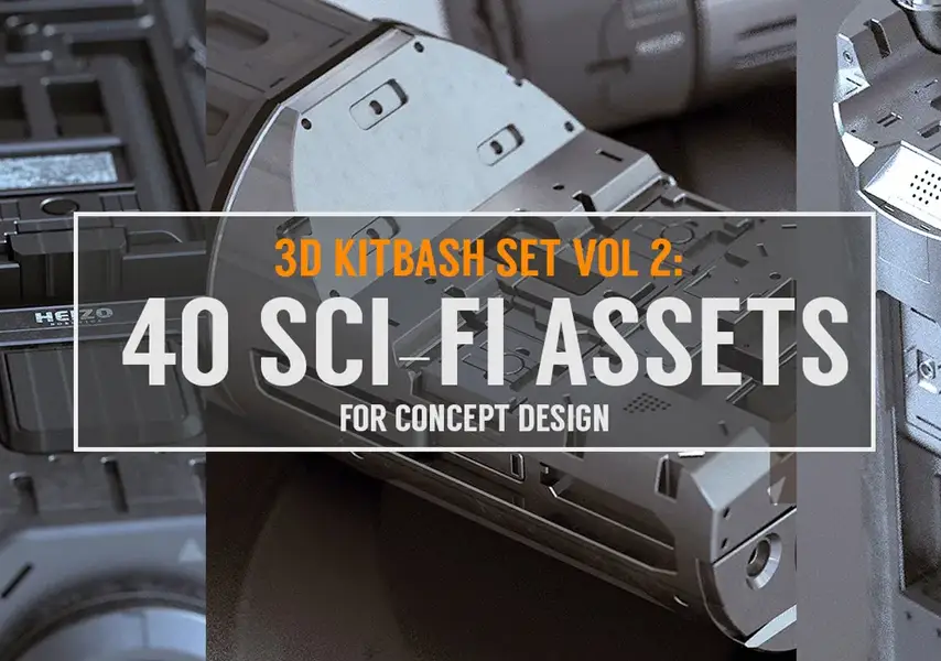 模漾网-40P-科幻机械零件硬表面-3D模型