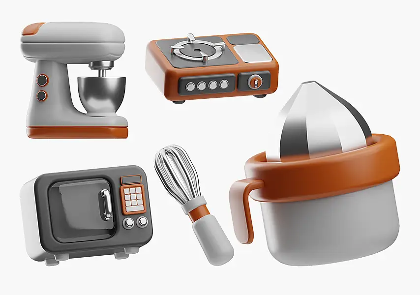 模漾网-10P-厨房电器工具模型合集-3D Icon Pack.v02